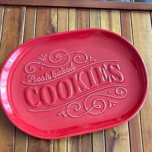 Hallmark Porcelain Plate Dish Holliday Table Decor Fresh Baked Cookies Red